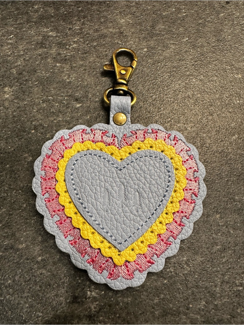 Portland Leather exclusive Heart Layered Leather Keychain